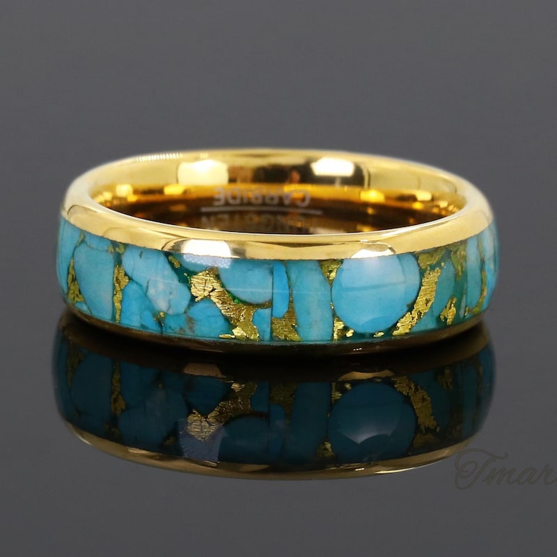 Gold Turquoise Stack Rings - Etsy