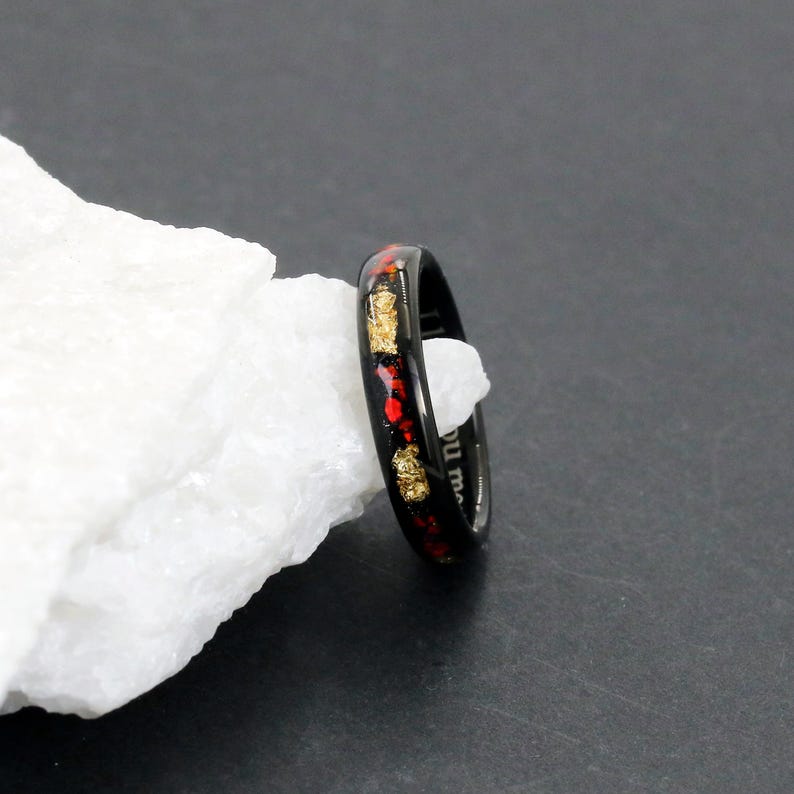 Matching Opsite Rings Custom Couples Rings, Matching Red Opal Rings Set for Couple, His and ...