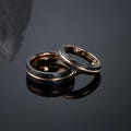 His and Hers Ring, Personalized Promise Rings for Couple, Custom Matching Rings Set, Black Tungsten Ring, Engagement Ring, Wedding Band