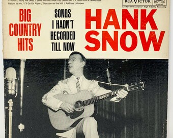 Vintage Mono 1961 Hank Snow Big Country Hits (VG++) Vinyl Lp RCA Victor LPM-2458