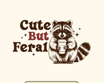 Retro Raccoon SVG, Funny Feral Design (Digital Download)