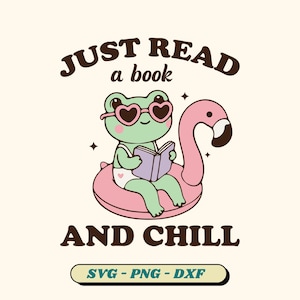 Retro Frog Reading SVG: Summer Vacation Meme (Digital Files)