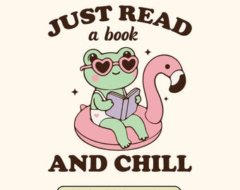 Retro Frog Reading SVG: Summer Vacation Meme (Digital Files)