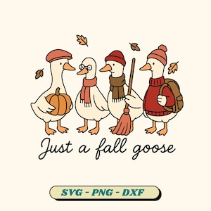 Fall Goose SVG: Cozy Autumn Shirt Design (Digital Download, PNG, DXF)