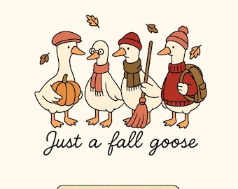 Fall Goose SVG: Cozy Autumn Shirt Design (Digital Download, PNG, DXF)