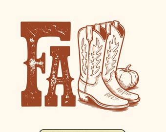 Retro Cowgirl Fall SVG: Pumpkin, Boots, Western Design (Digital Files Included)