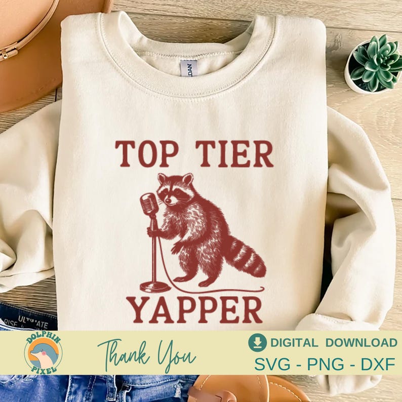Yapper Design Vintage Raccoon Meme SVG: Top Tier Yapper Design (digital Download) - Etsy