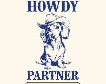 Cowboy Dachshund SVG: Vintage Western Weenie Dog Art (Digital Download)