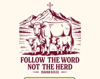 Retro Christian Western SVG: Bible Verse, Cattles Design (Digital Download)