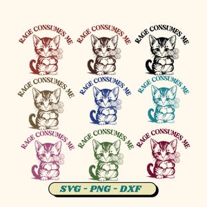 Rage Consumes Me SVG, Rage Consumes Me Cat Svg, Mental Health Svg, Cat Lover, Vintage Retro Cat Meme Shirt Svg