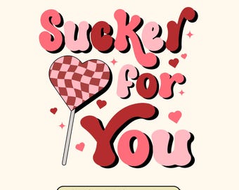 Retro Valentine Sucker SVG: Heart Candy Coquette (Digital Download)