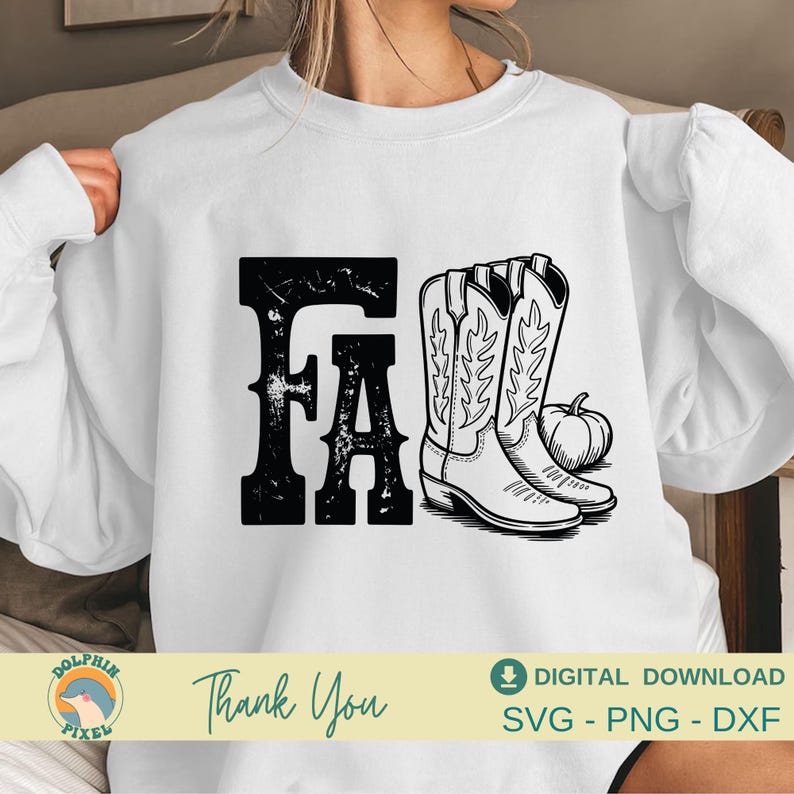 Western Cowgirl Fall SVG, Retro Pumpkin Fall Season Png, Cowgirl Boots Fall, Fall Western Design, First Day Fall Svg
