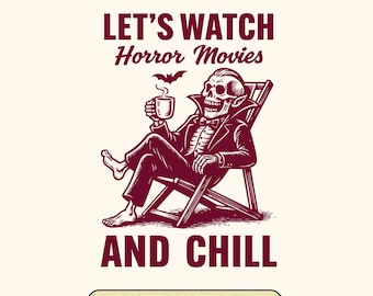 Retro Horror Movie Chill SVG, Halloween PNG, Spooky Vibes (Digital File)