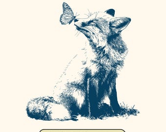 Retro Fox and Butterfly SVG: Woodland Wildlife Design Digital Download, 4 version included