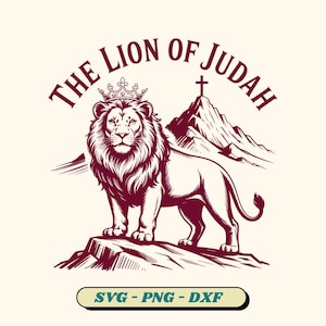 Lion of Judah SVG: Christian Bible Verse Art (Digital Download, 4 Versions Included)