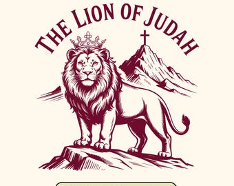 Lion of Judah SVG: Christian Bible Verse Art (Digital Download, 4 Versions Included)
