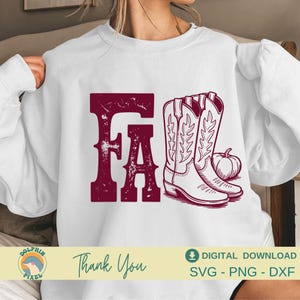 Western Cowgirl Fall SVG, Retro Pumpkin Fall Season Png, Cowgirl Boots Fall, Fall Western Design, First Day Fall Svg