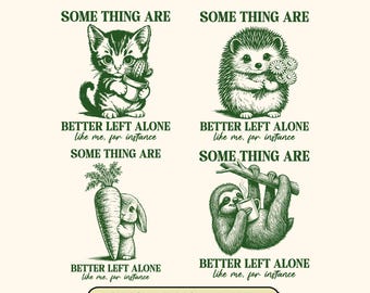 Introvert Animal Prints SVG Bundle: Some Things Are Better Left Alone Sarcastic Quotes