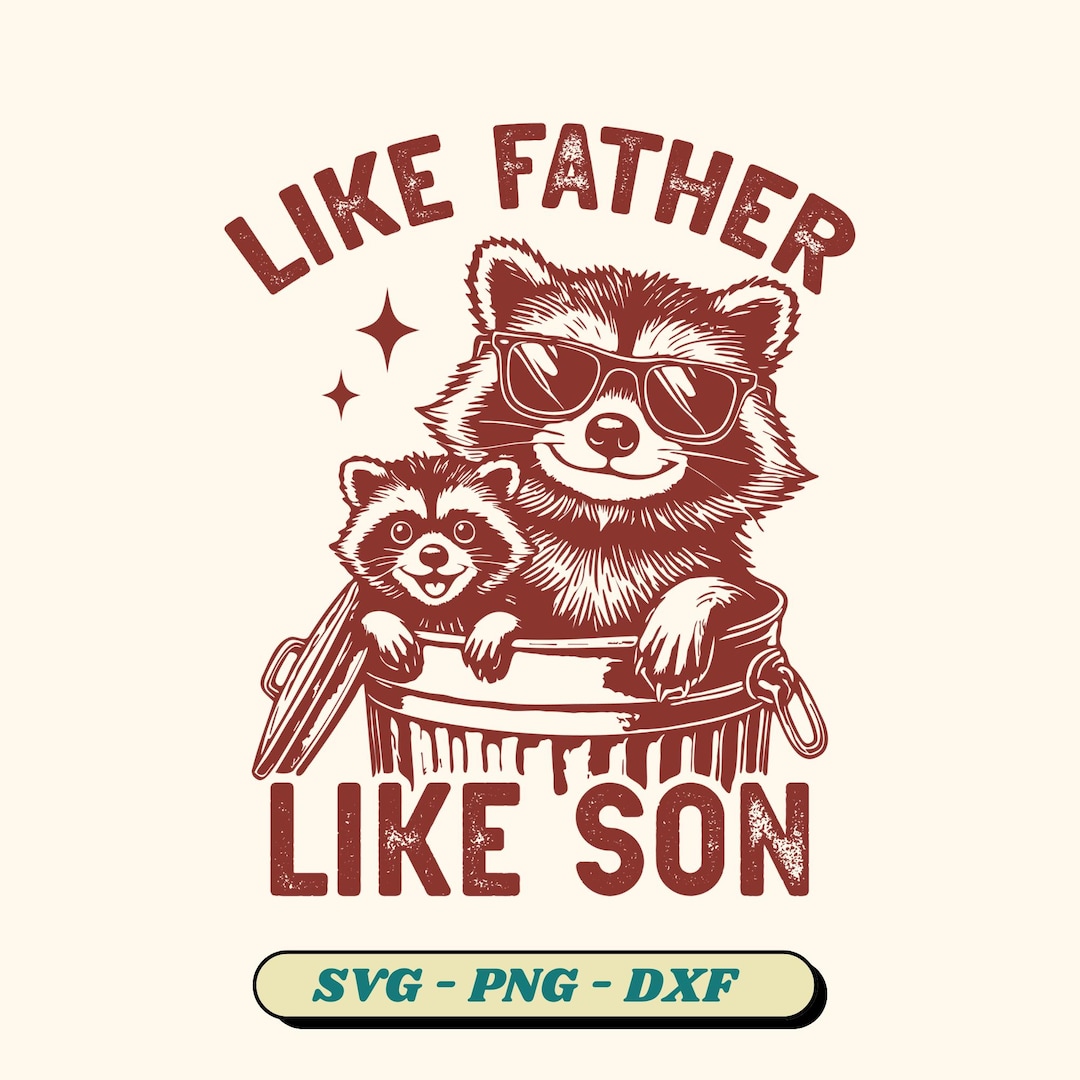 Retro Dad Raccoon SVG: Funny Father's Day Meme (4 Versions Included) - Etsy
