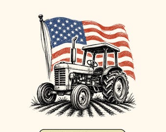 4th of July Patriotic Tractor SVG: American Flag Farm, Independence Day Digital Download