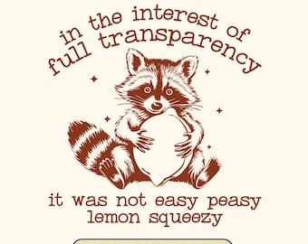 Funny Raccoon SVG: Sarcastic Lemon Design (5 versions included)