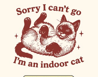 Gato de interior SVG: Design retrô de gato siamês (6 versões incluídas) Download digital