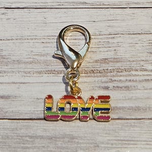 Rainbow Badge Charm, Love Badge Reel Accessory, Zipper Charm