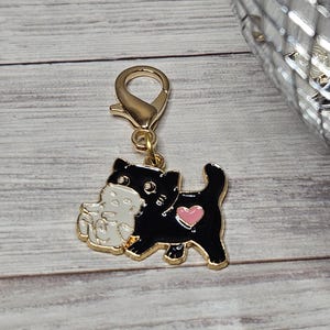 Badge Reel Charm, Cat Badge Charm Accessory, Zipper Charm, Planner Charm