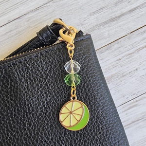 Badge Reel Charm, Fruit Badge Charm Accessory, Lime Planner Charm