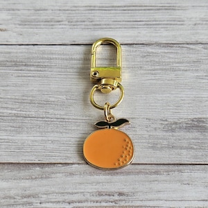 Bag Charm, Fruit Purse Charm, Orange Keychain Handbag Accessory