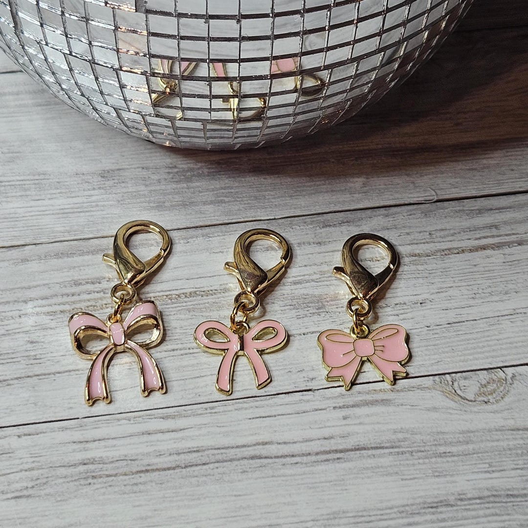 Pink Bow Badge Charm Accessory - Etsy