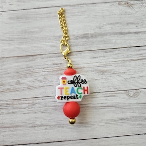 Teacher Themed Cup Charm,  Water Bottle Charm, Coffee Tumbler Handle Accessory