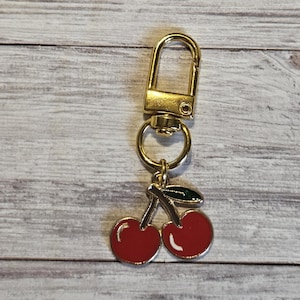 Cherry Purse Charm, Keychain for Purse, Cherry Keychain, Bag Accessory