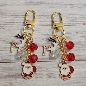 Christmas Bag Charm, Winter Purse Charm Accessory, Holiday Planner Charm