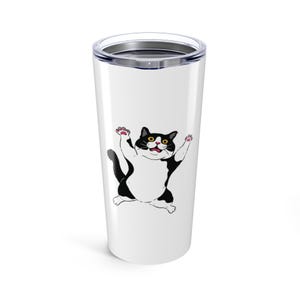 Lustiger Katzenbecher, Katzenliebhaber Geschenk, niedlicher Reisebecher, Haustierbesitzer Trinkgeschirr, Katzengrafik Becher, Geburtstagsgeschenk für sie