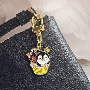 Bag Charm, Penguin Purse Charm Accessory, Christmas Planner Charm