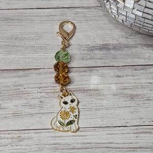 Badge Reel Charm, Cat Badge Charm Accessory, Daisy Cat Planner Charm