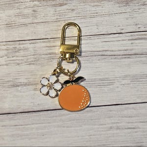 Bag Charm, Fruit Purse Charm Accessory, Orange Planner Charm