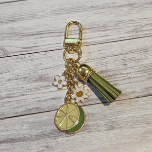 Bag Charm, Citrus Fruit Purse Charm, Lime Planner Charm Accessory