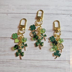 Lucky Purse Charm, Clover Bag Charm, Shamrock Zipper Pull, Journal Charm