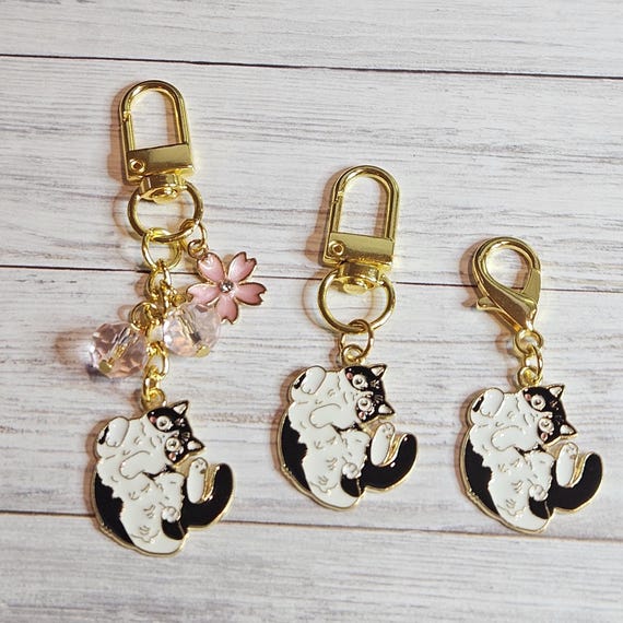 Tuxedo Cat Gift, Cute Tuxedo Cat Bag Charm Fun Cat Purse Charm