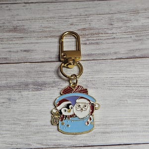 Christmas Bag Charm, Penguin Purse Charm Accessory, Santa Planner Charm