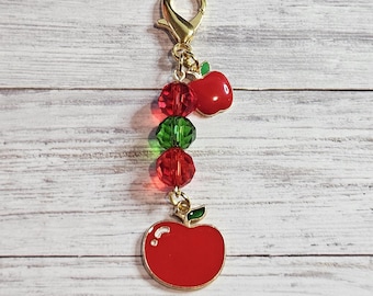 Apple Badge Charm, Fruit Keychain Handbag Zipper Pull Accessory