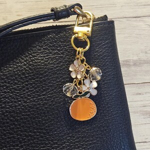 Bag Charm, Fruit Purse Charm Accessory, Orange Planner Charm