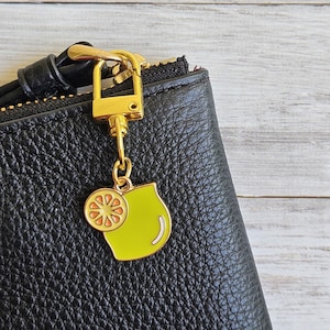 Bag Charm, Citrus Fruit Purse Charm, Lemon Planner Charm Accessory