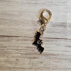 Badge Charm, Bat Badge Reel Charm, Halloween Zipper Charm Accessory