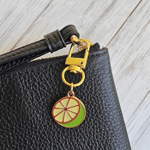 Bag Charm, Fruit Purse Charm, Lime Planner Charm Accessory