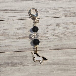 Badge Charm, Fun Unicorn Backpack Charm, Zipper Charm