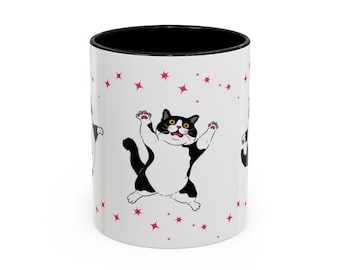 Cat Lover Mug, Cute Tuxedo Cat Coffee Cup, Unique Animal Gift, Pet Owner Mug, Whimsical Cat Mug, Cat Lady Gift, Cat Dad Mug, Cat Lover Gift,