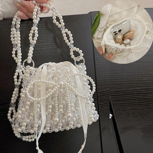 Handgemachte Perlen Clutch Tasche, Abendtasche, Handgemachte Clutch, Luxus Schultertasche, Vintage inspirierte Geldbörse, Hochzeit Tasche Bild 5